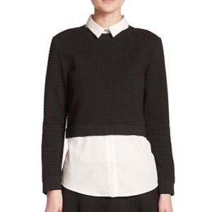 NWT $348 Alice + Olivia Faux Layered Knit Pullover in size XS!